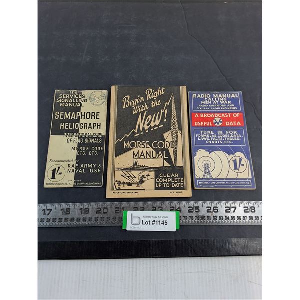 (3) WW2 Morse Code & Flag Signals Training Manuals