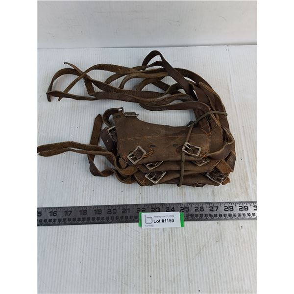 (6) Vintage Canadian Military Leather Snowshoe Harnesses