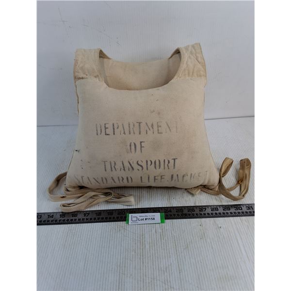 Department of Transport Kapok Standard Life Jacket
