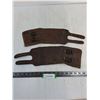 Image 1 : (2) WW2 US Brown Leather Double-Buckle Gaiters