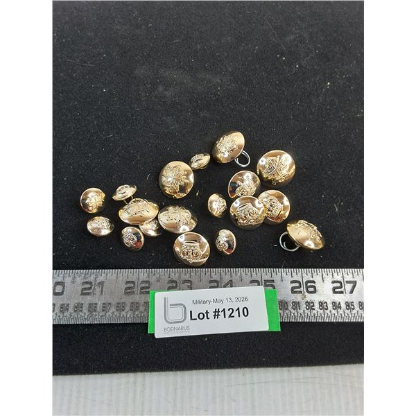 Assorted Queen's Crown Uniform Buttons