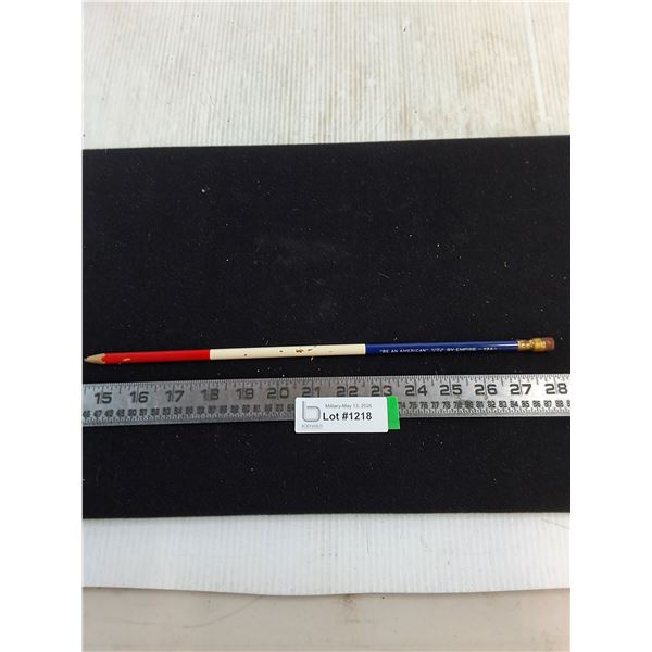 14" Patriotic Promotional "Be An American" Pencil from 1940