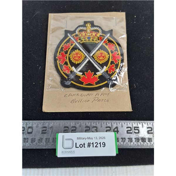 Canadian Army Bullion Embroidered Blazer Patch