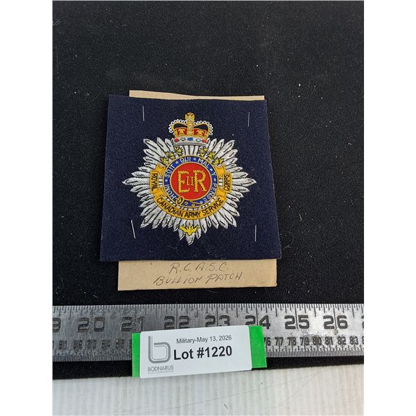 Royal Canadian Army Service Corp Bullion Embroidered Patch
