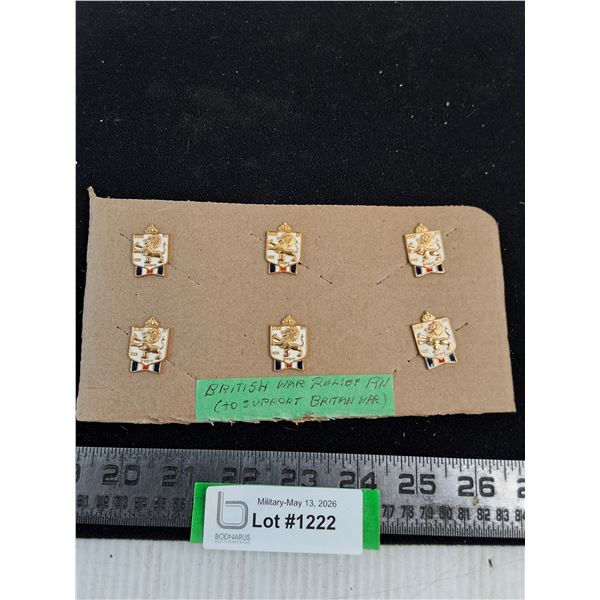 (6) WW2 British War Relief Pins