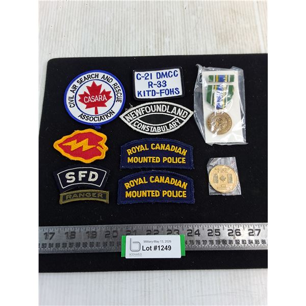 (8) Assorted Patches, Field Ambulance Coin, US Korean Service Medal