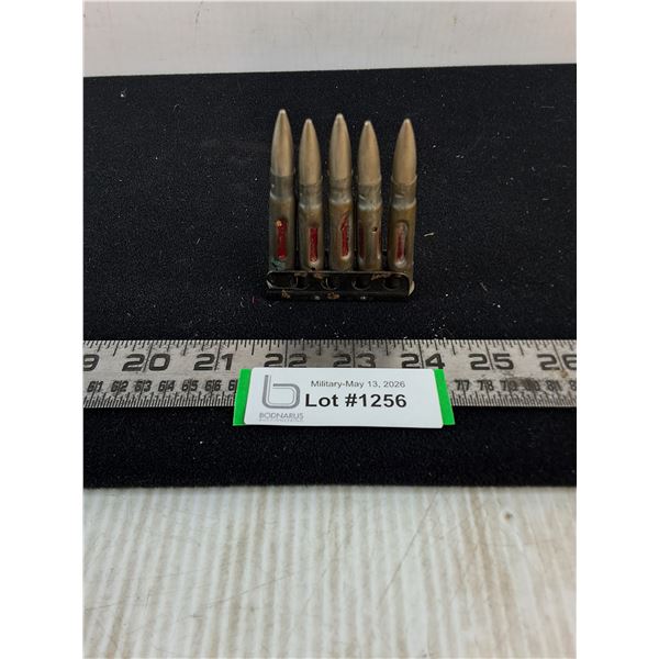(5) Lee Enfield Practice Rounds & Clip from WW1