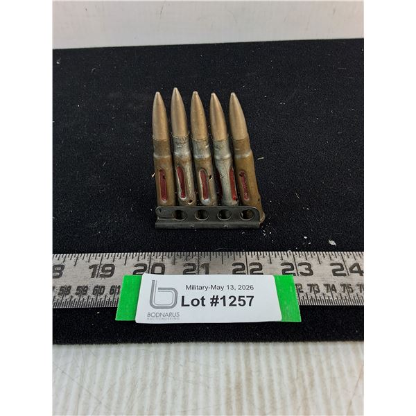 (5) Lee Enfield Practice Rounds & Clip from WW1