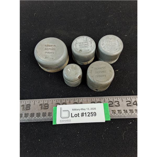(5) WW2 Mortar Round Fuse Caps