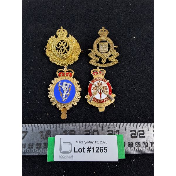 (4) Assorted Cap Badges