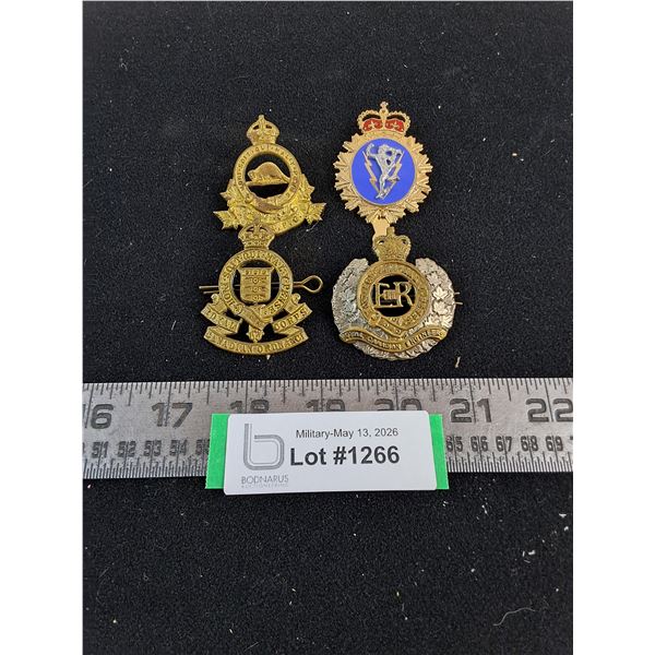 (4) Assorted Cap Badges