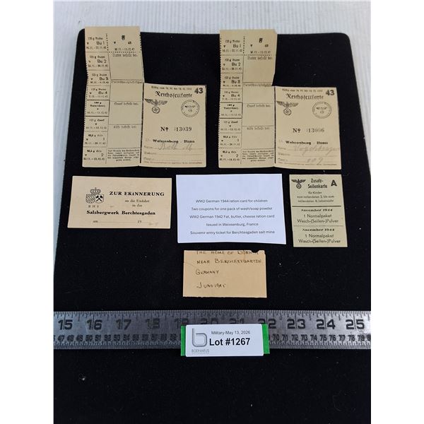 WW2 German Ration Cards for Children, Salt Mine Ticket
