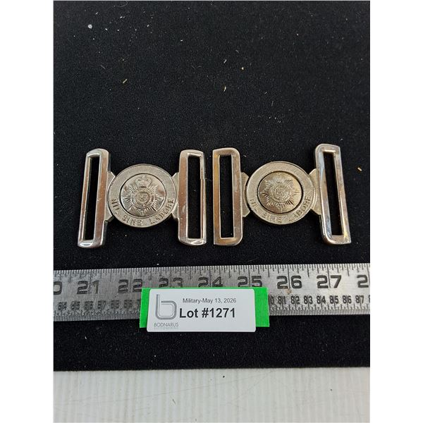 (2) Royal Canadian Service Corp Brass Dress Belt Buckles