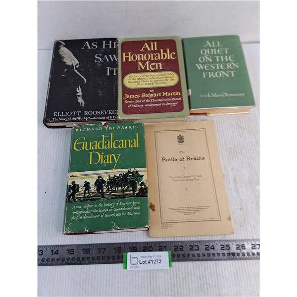 (5) Military History Books (All Quiet on the Western Front, Guadalcanal Diary)