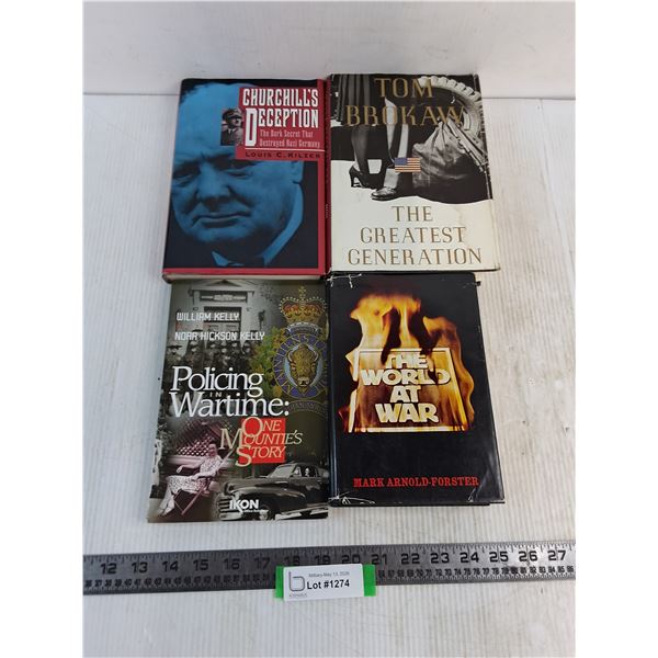 (4) Military History Books (Churchill's Deception, The Greatest Generation, The World At War)