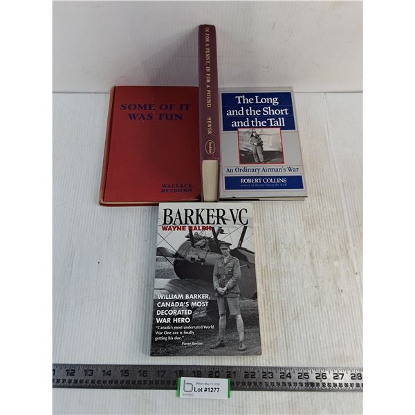 (4) RCAF Military History Books (Barker VC, Some of It Was Fun)