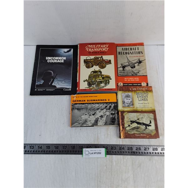 (5) Military History Books (Uncommon Courage, Behind Enemy Lines, German Submarines 2)