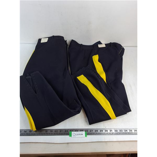 (2) Pairs of 1970's RCMP Patrol Dress Trousers (40W 25L & 36W 26L)