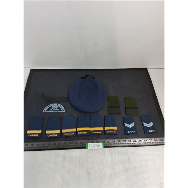 Canadian Armed Forces Beret & Assorted Air Force Epaulets & Badges