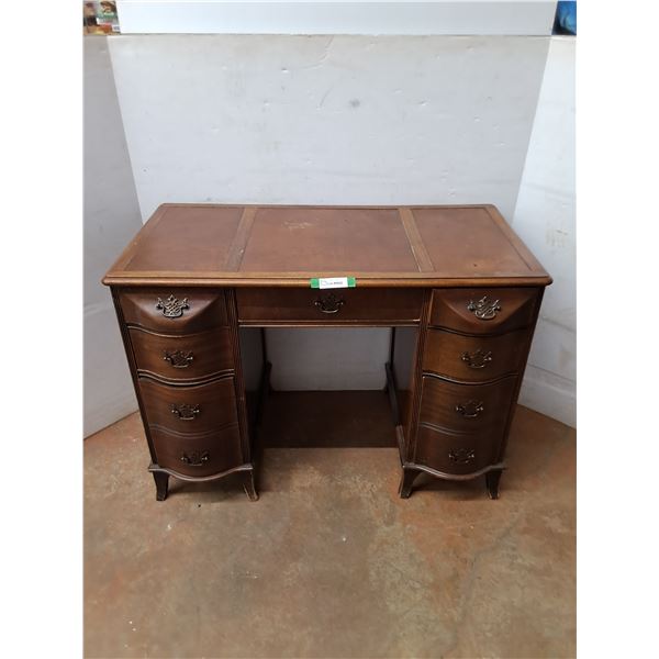 * Vintage Wooden 'Chippendale Styled' Kneehole Desk - 42x21x30" - Cannot Ship