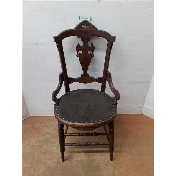 * Vintage Wooden "Victorian Eastlake Style" Dining Chair - 36" High Back - Pickup Only