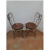 Image 2 : * (2) Vintage Metal Ice Cream Parlor Chairs - 33" High Backs - Cannot Ship