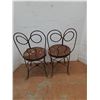Image 3 : * (2) Vintage Metal Ice Cream Parlor Chairs - 33" High Backs - Cannot Ship