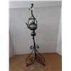 Image 1 : # Vintage Wrought Iron Teapot Stand w/Teapot & Oil Can - 50" High - Cannot Ship