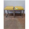 Image 1 : (2) MCM Metal Framed Stools - 16x16x17" Each - Pickup Only