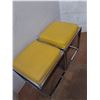 Image 2 : (2) MCM Metal Framed Stools - 16x16x17" Each - Pickup Only