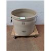 Image 1 : * Vintage Medalta #15 Stoneware Crock - 19.5" Diameter x 16.5" High - PU Only, Dolly Not Included