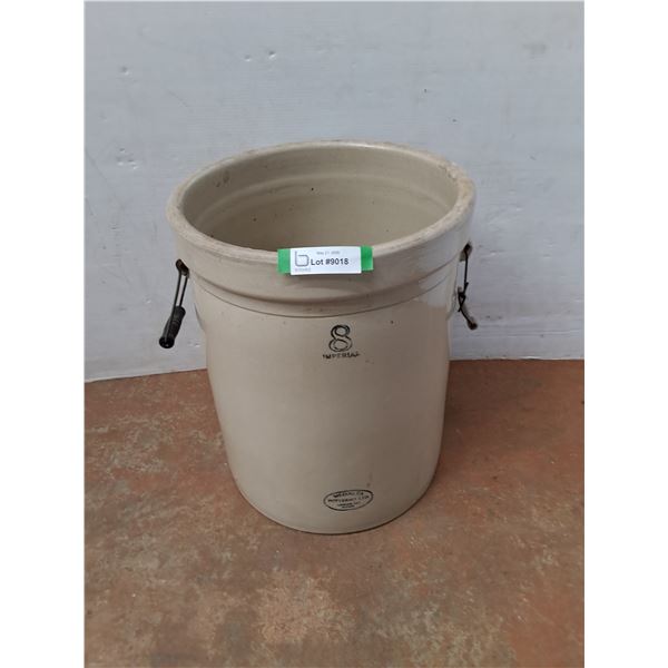 * Vintage Medalta #8 Stoneware Crock - 14.5" Diameter x 18" High - Pickup Only