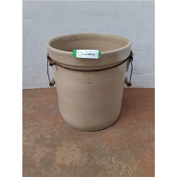 * Vintage Medalta #5 Stoneware Crock - 13" Diameter x 14" High - Pickup Only
