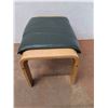 Image 2 : * MCM Dark Green Faux Leather Foot Stool - 22x15x14" - Pickup Only
