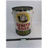 Image 1 : Vintage 5 Gallon "White Rose" HD Motor Oil Pail - Empty - Cannot Ship