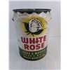 Image 3 : Vintage 5 Gallon "White Rose" HD Motor Oil Pail - Empty - Cannot Ship