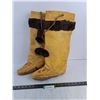 Image 1 : Pair of Animal Skin Mukluks - 10.5" Length - Approx Size Men's 8