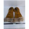 Image 1 : Pair of Indigenous Styled Animal Skin Mittens - Approx Size XL - 20" Length
