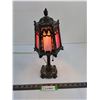 Image 1 : Antique Brass  'Art Nouveau' Boudoir Table Lamp - 13.5" Tall - Tested