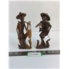 Image 1 : (2) Vintage Asian Themed Hand Carved Wooden Sculptures - 1 Missing Tool