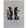 Image 2 : (2) Vintage Asian Themed Hand Carved Wooden Sculptures - 1 Missing Tool