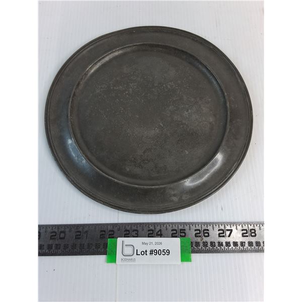 Antique Gun Metal 10" Communion Plate from England