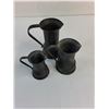 Image 2 : (3) Antique Pewter Measure Cups from France