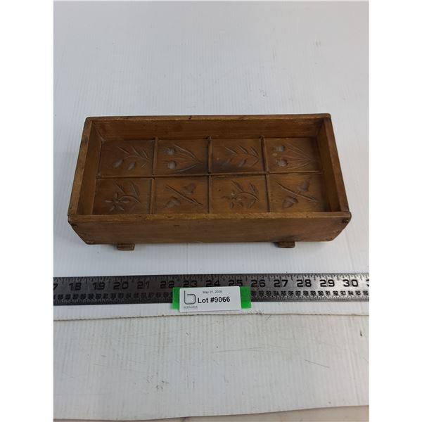 Antique Wooden Butter Press w/Floral Designs