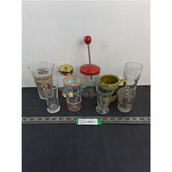 Assorted Glasses & Liquid Measurement