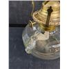 Image 3 : Antique 12" Wall Sconce w/12.5" Oil Lamp (Handle Broke Off) & Extra Chimney - Cannot Ship
