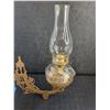 Image 5 : Antique 12" Wall Sconce w/12.5" Oil Lamp (Handle Broke Off) & Extra Chimney - Cannot Ship