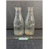 Image 1 : (2) Vintage Glass Milk Bottles - Pickup Preferred
