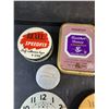 Image 2 : Assorted Vintage Containers & Tins, Clock Faces, Misc.