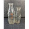 Image 2 : (2) Vintage Glass Milk Bottles - Pickup Preferred